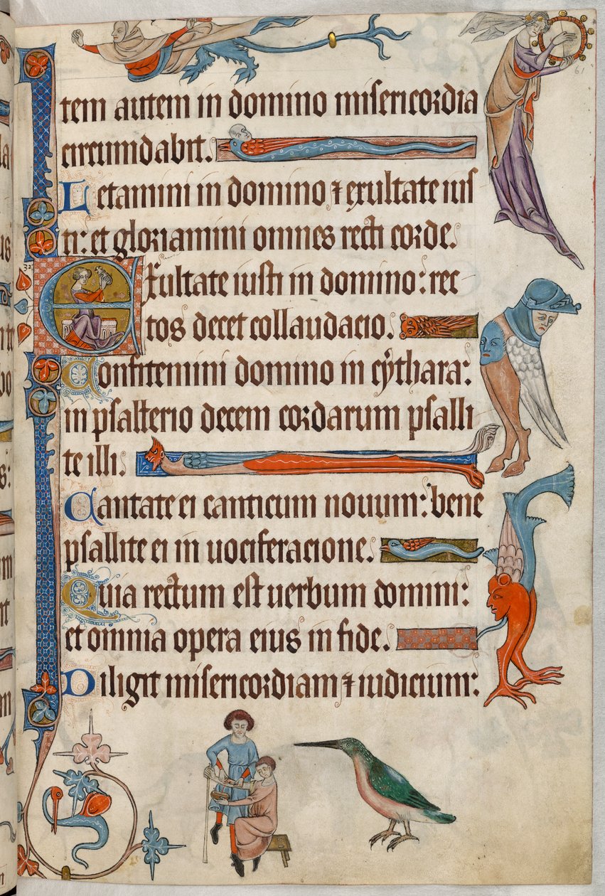 يضيف. 42130 ، ص 61 ، طبيب ينزف مريضًا ، من "Luttrell Psalter" ، حوالي 1325 - 35 (رق) بواسطة مدرسة اللغة الإنجليزية