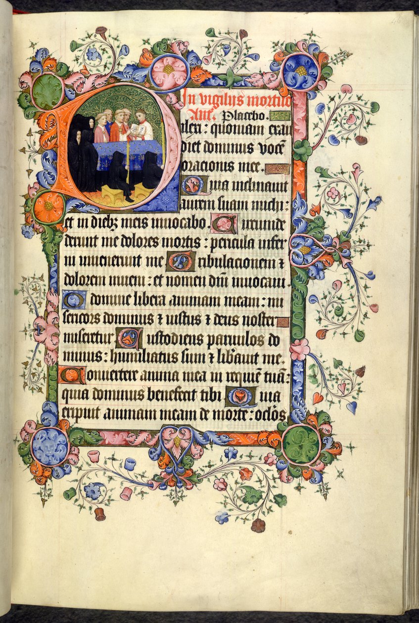 يضيف. 42131 f.46r، Vigils of the Dead (Office of the Dead) ، مع Gothic quadrata ، من Bedford Hours and Psalter بواسطة مدرسة اللغة الإنجليزية