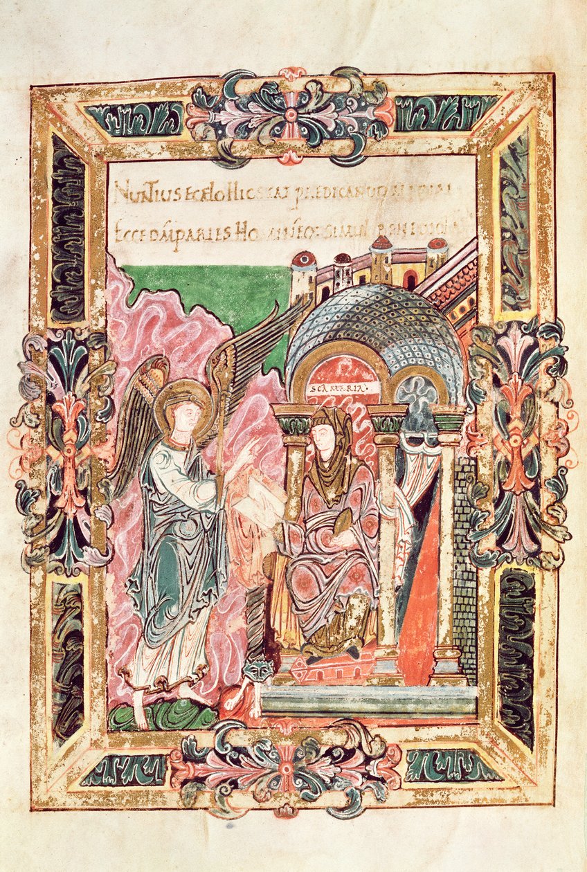 أضف 49598 البشارة ، من Benedictional للقديس أيثيلولد ، وينشستر ، حوالي 980 (ورق) بواسطة مدرسة اللغة الإنجليزية