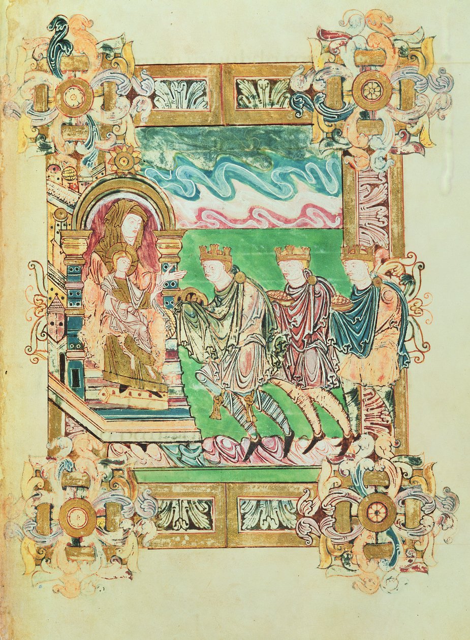 أضف 49598 f.24b عبادة المجوس ، من Benedictional للقديس أيثيلوولد ، وينشستر ، 980 (ورق) بواسطة مدرسة اللغة الإنجليزية