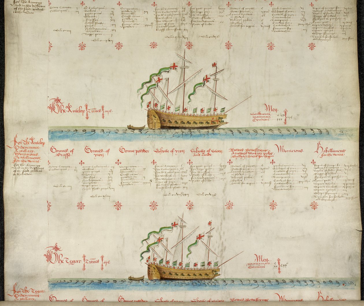 أضف MS 22047 The galleass The Antelop and The Tegar ، من "The Anthony Roll" بواسطة مدرسة اللغة الإنجليزية