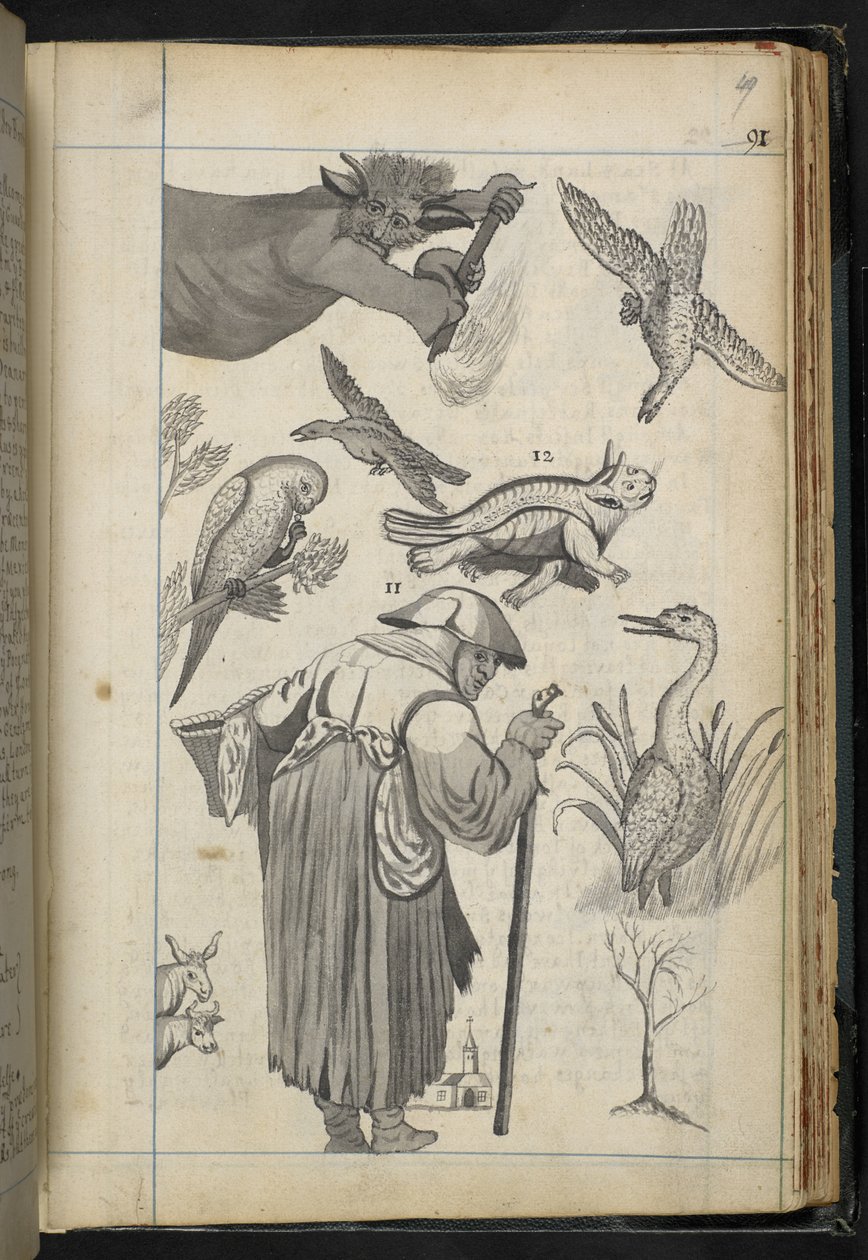 إضافة MS 32496 f.49r رسم توضيحي من "خطاب السحر كما تم تمثيله في عائلة السيد إدوارد فيرفاكس من فويستون" (نقش) بواسطة مدرسة اللغة الإنجليزية