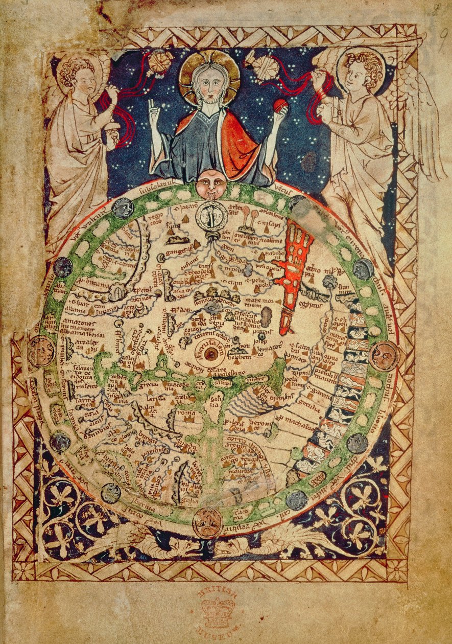 Ms 28681، f.9: خريطة العالم (رق) بواسطة مدرسة اللغة الإنجليزية