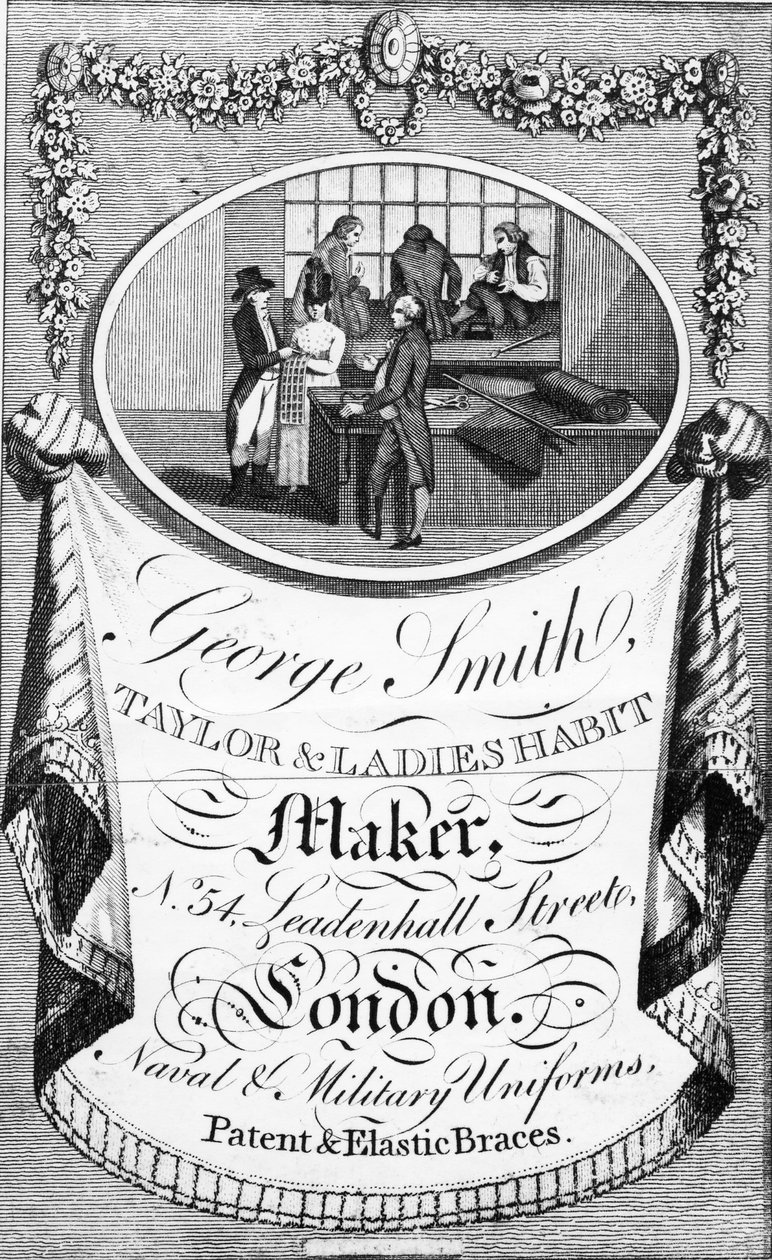 إعلان لجورج سميث ، Taylor und Ladies Habit Maker بواسطة مدرسة اللغة الإنجليزية