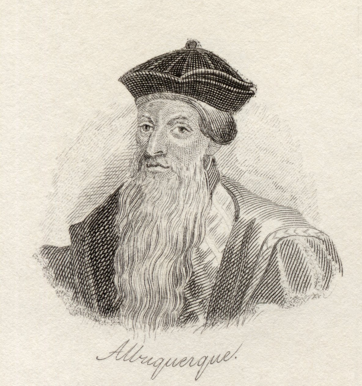 Afonso d&39;Albuquerque ، من "قاموس كراب التاريخي" ، نُشر عام 1825 بواسطة مدرسة اللغة الإنجليزية