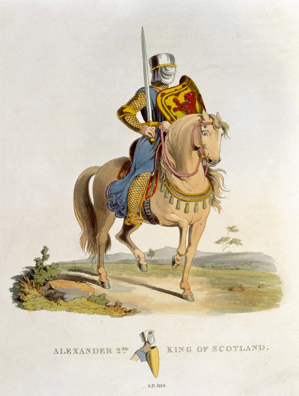 ألكسندر الثاني ، ملك اسكتلندا (1198-1249) 1214 ، من الدروع القديمة بقلم صامويل راش ميريك ، 1824 بواسطة مدرسة اللغة الإنجليزية