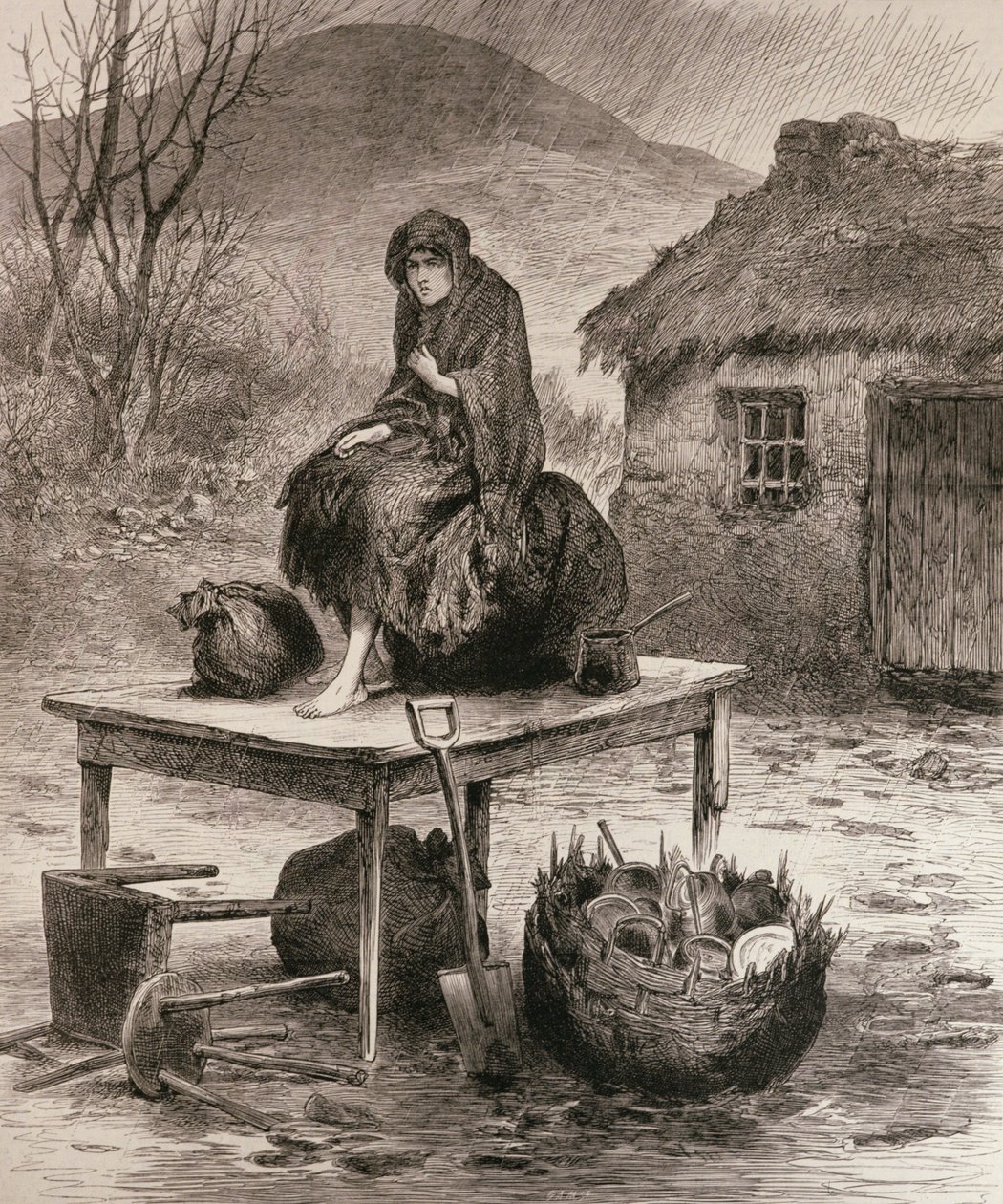 كل ما تبقى: مشهد في إخلاء مايو ، من رسم كلود بيرن ، من "أخبار لندن المصورة" ، 17 أبريل 1886 بواسطة مدرسة اللغة الإنجليزية
