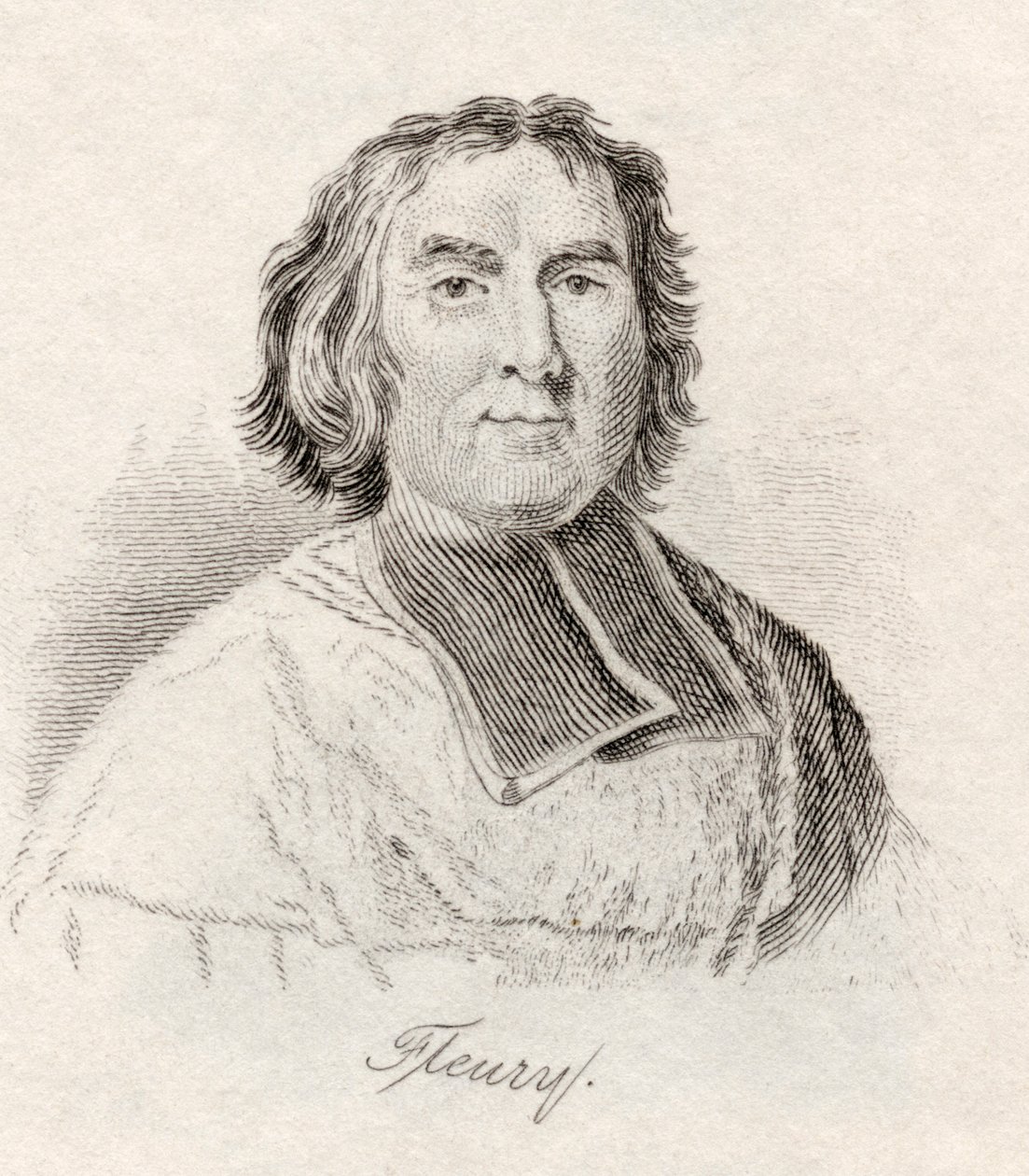 Andre-Hercule de Fleury ، أسقف فريجوس ، من "قاموس كراب التاريخي" ، نشر عام 1825 بواسطة مدرسة اللغة الإنجليزية