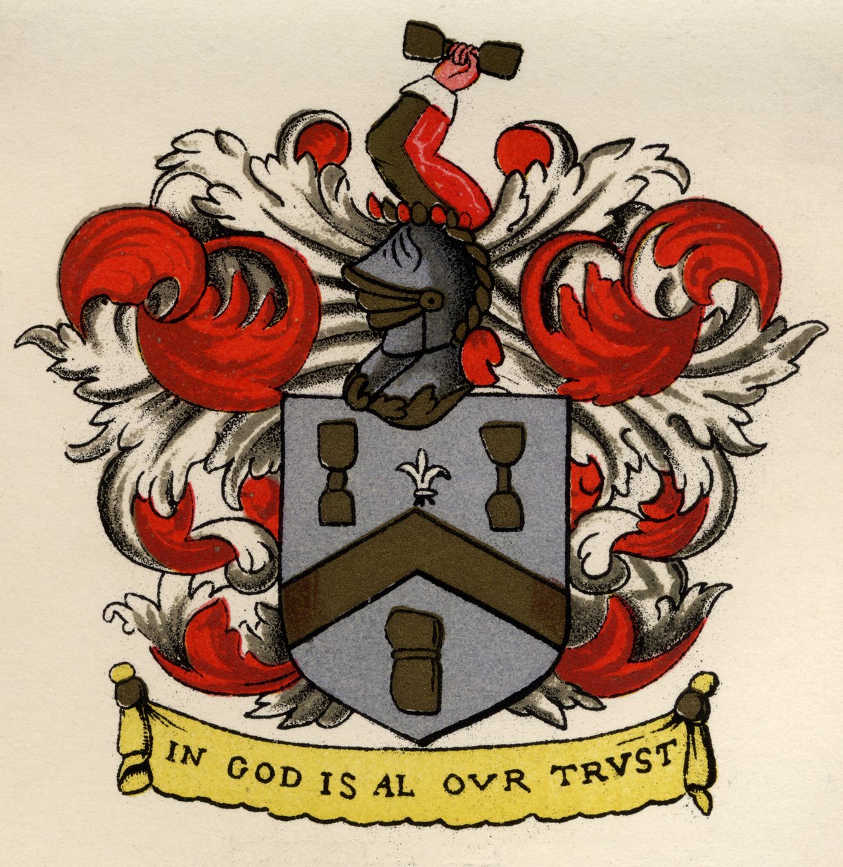 أذرع البنائين ومبلطو الفصل Gateshead ، 1671 ، من تاريخ الماسونية ، المجلد الثاني ، نشره توماس سي جاك ، لندن ، 1883 بواسطة مدرسة اللغة الإنجليزية