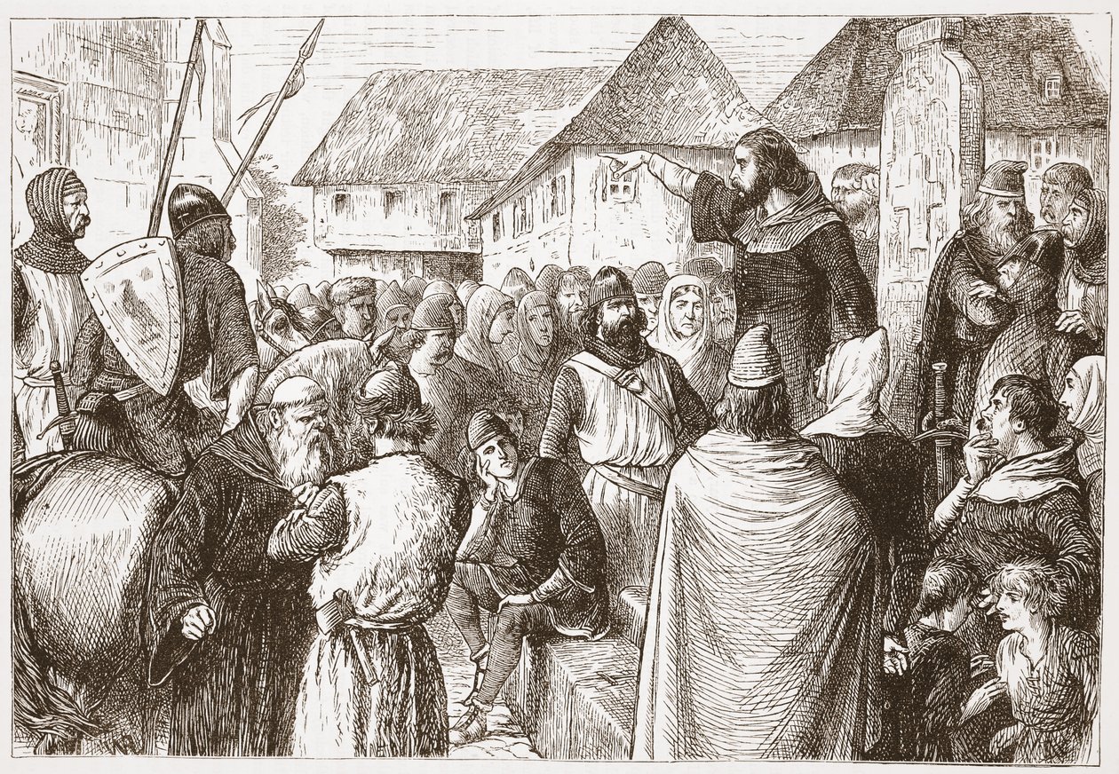 أرنولد من بريشيا الوعظ ، توضيح من تاريخ البروتستانتية بقلم جيمس أيتكين ويلي (1808-1890) ، حانة. 1878 بواسطة مدرسة اللغة الإنجليزية