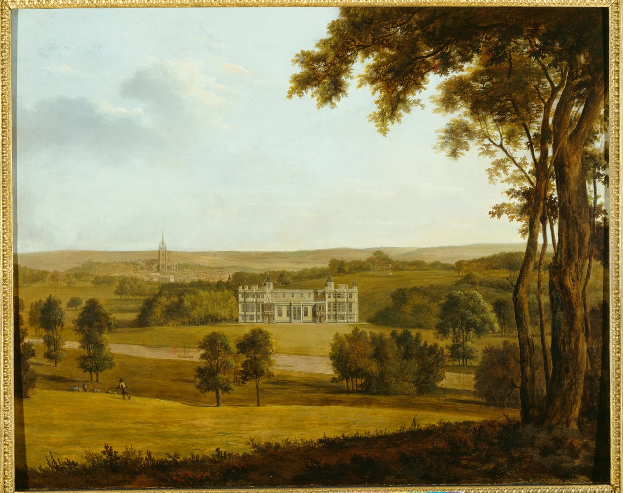 Audley End from the West (زيت على قماش) بواسطة مدرسة اللغة الإنجليزية