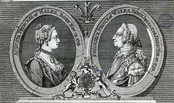 أوغوستا ، أميرة ويلز (1719-1772) وفريدريك لويس ، أمير ويلز (1707-1707) ، نصب تذكاري من مجلة جنتلمان بواسطة مدرسة اللغة الإنجليزية