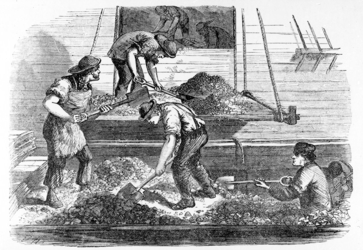 ثقل الصابورة في العمل في المسبح ، توضيح من `` London Labour and the London Poor &39;&39; بواسطة هنري مايهيو ، c.1840s بواسطة مدرسة اللغة الإنجليزية
