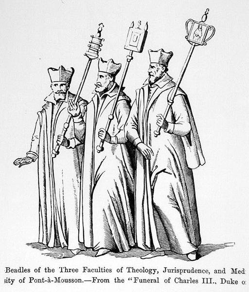 خرزات كليات اللاهوت والفقه والطب الثلاثة ، من جنازة تشارلز الثالث (1543-1608) دوق لورين ، توضيح من العلوم والأدب في العصور الوسطى والعشر بواسطة مدرسة اللغة الإنجليزية