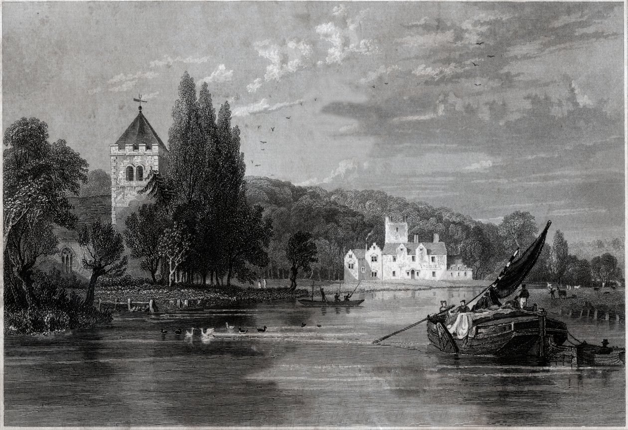 Bisham Abbey. (engraving, ca. 1850) بواسطة مدرسة اللغة الإنجليزية