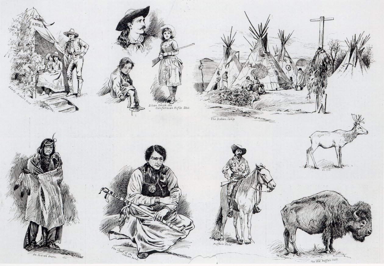 عرض جاموس بيلز وايلد ويست ، 1887 بواسطة مدرسة اللغة الإنجليزية