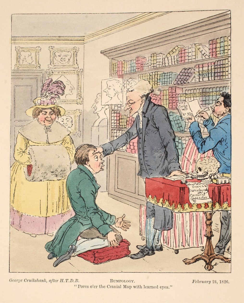 Bumpology, pub. 1826 (hand coloured engraving) بواسطة مدرسة اللغة الإنجليزية