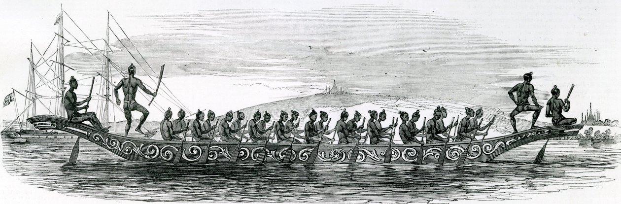 قارب الحرب البورمي ، مأخوذ من أخبار لندن المصورة ، 1852 بواسطة مدرسة اللغة الإنجليزية