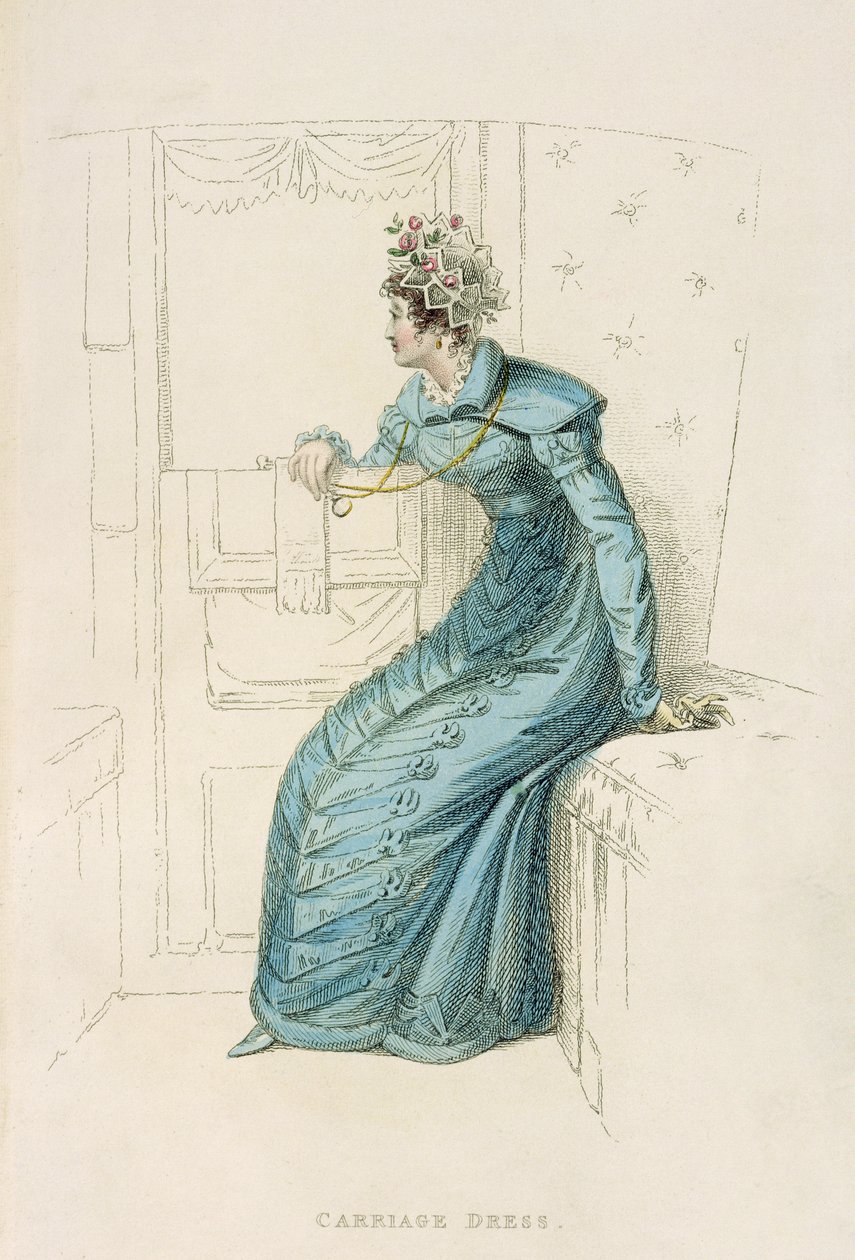 فستان النقل ، لوحة الموضة من Ackermanns Repository of Arts بواسطة مدرسة اللغة الإنجليزية