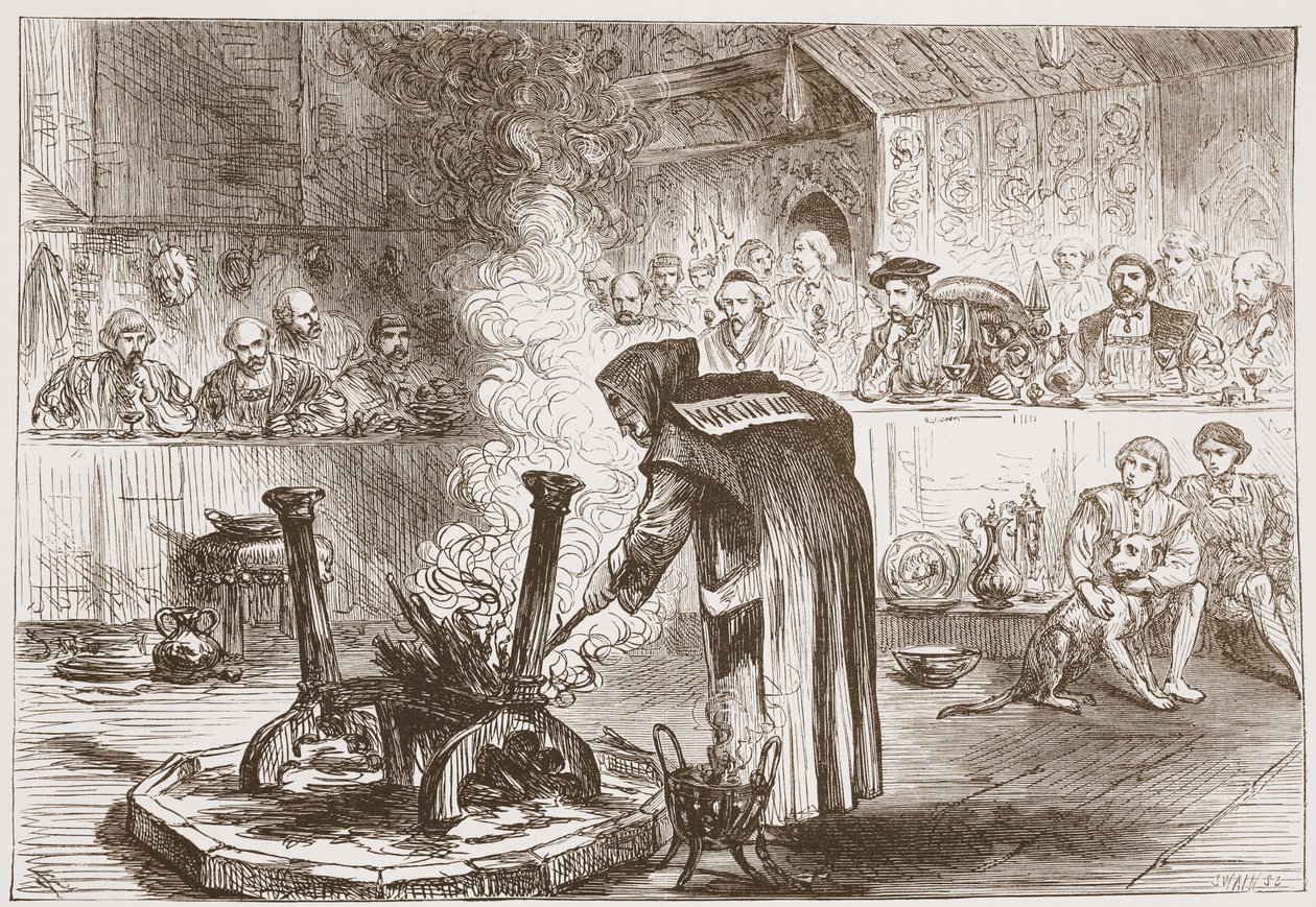 يرى تشارلز مسرحية الأقنعة ، توضيح من تاريخ البروتستانتية بقلم جيمس أيتكين ويلي (1808-1890) ، حانة. 1878 بواسطة مدرسة اللغة الإنجليزية