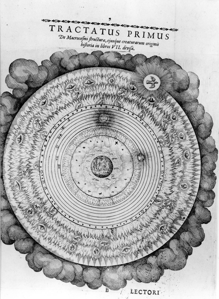 بناء الكون ، من Utriusque Cosmi Historia ، روبرت Fludd ، 1619 بواسطة مدرسة اللغة الإنجليزية