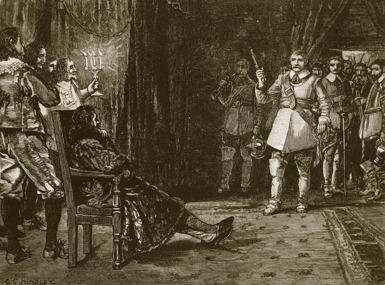 مقابلة كورنيت جويس مع تشارلز ، رسم توضيحي من Cassells Illustrated History of England (sepia photo) بواسطة مدرسة اللغة الإنجليزية