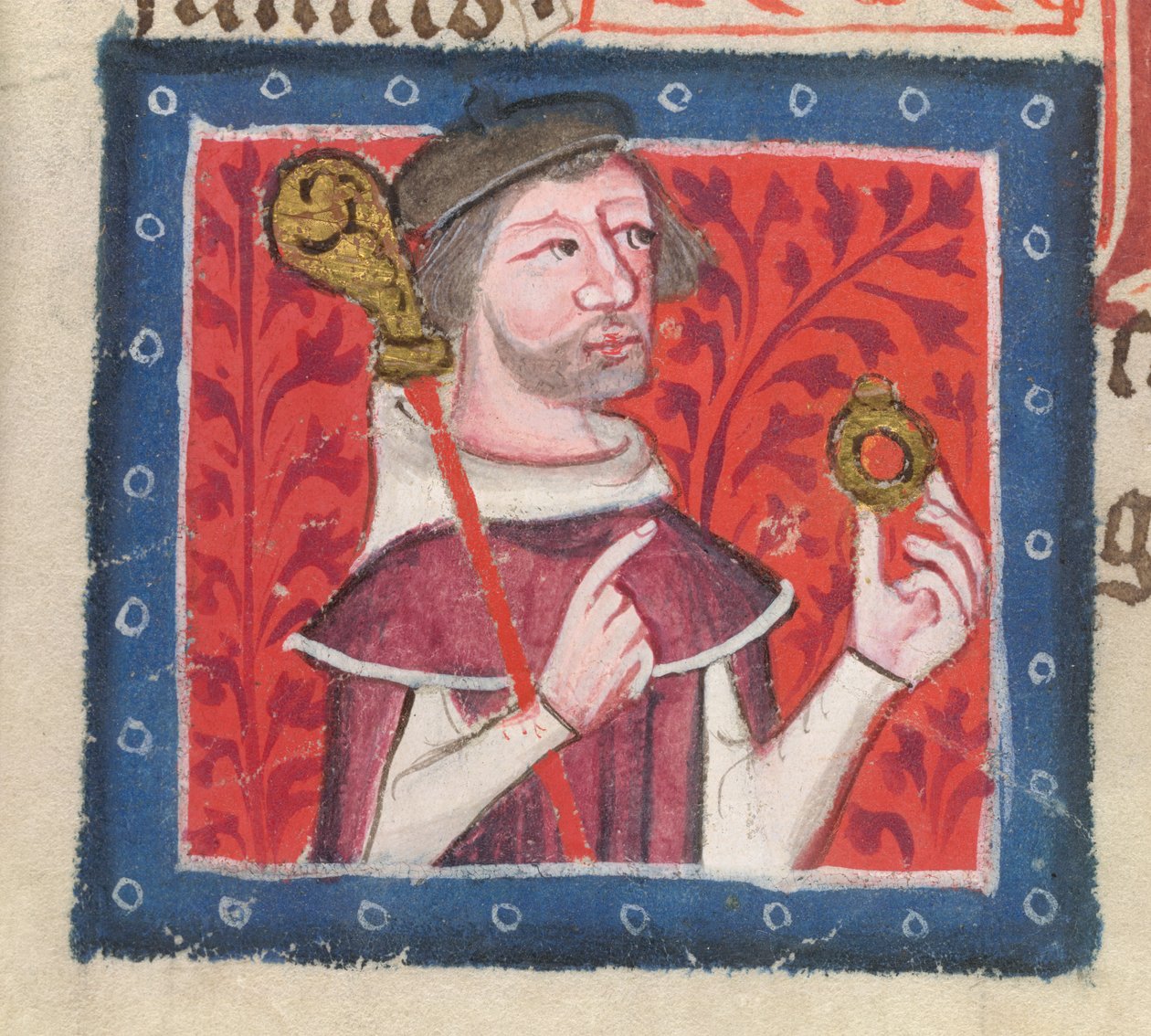 Cotton Nero D VII fol.87v Henry of Blois، from the Golden Book of St. Albans by Thomas Walsingham بواسطة مدرسة اللغة الإنجليزية