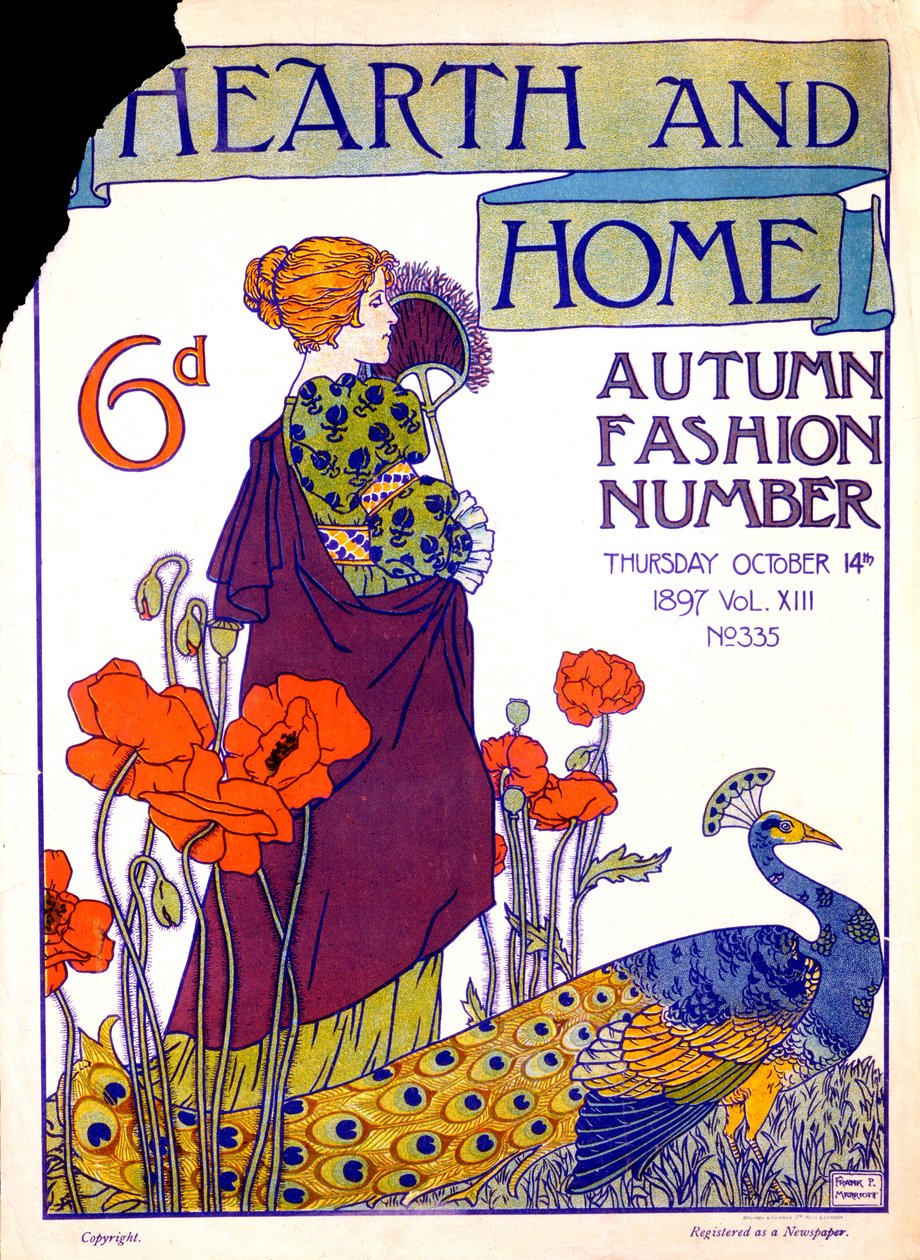 غلاف مجلة Hearth and Home ، 14 أكتوبر 1897 بواسطة مدرسة اللغة الإنجليزية