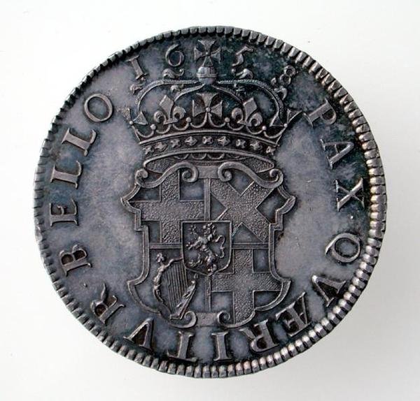 تاج أوليفر كرومويل (1599-1658) ، لندن منت ، 1658 (عكسي) (فضي) (للأمام انظر 168061) بواسطة مدرسة اللغة الإنجليزية