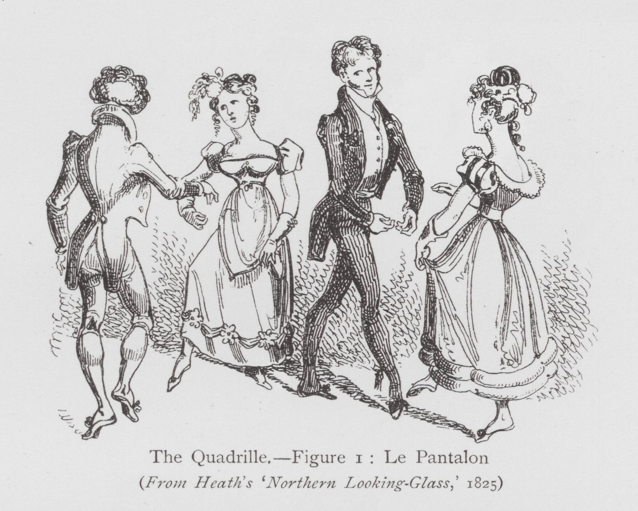 Dancing: The Quadrille, Figure 1, Le Pantalon (litho) بواسطة مدرسة اللغة الإنجليزية