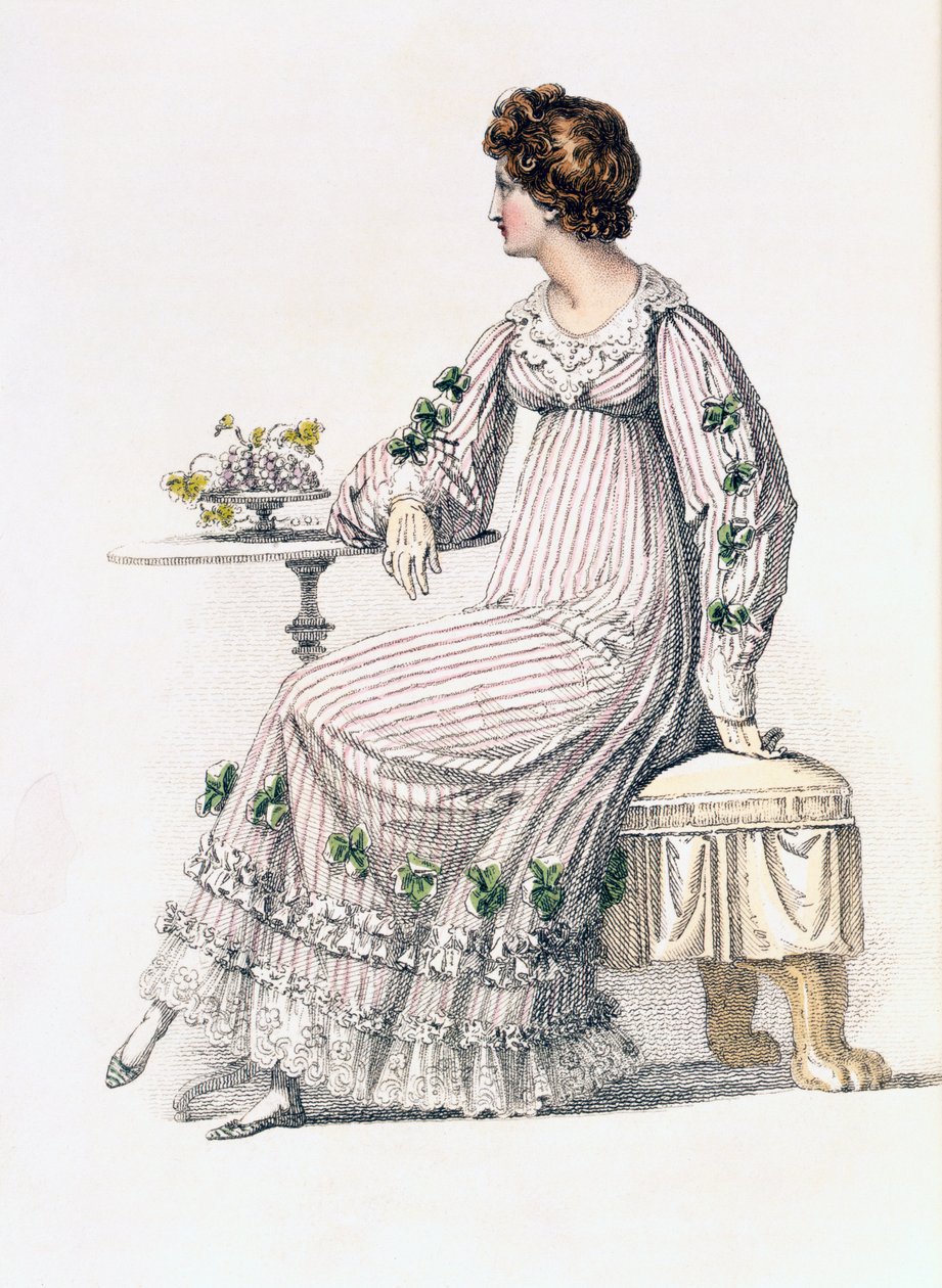لباس النهار ، لوحة الموضة من Ackermanns Repository of Arts بواسطة مدرسة اللغة الإنجليزية