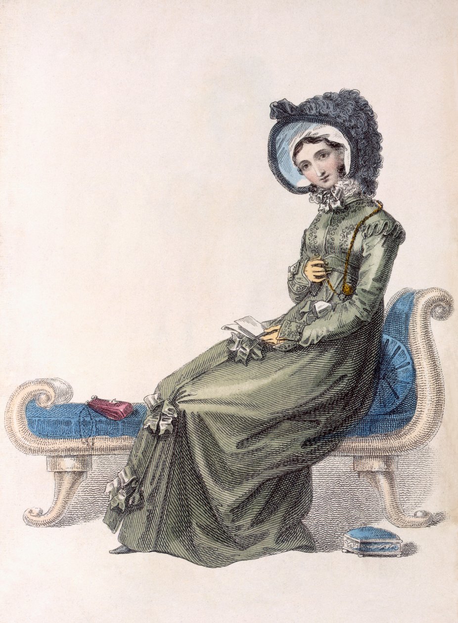 لباس النهار ، لوحة الموضة من Ackermanns Repository of Arts بواسطة مدرسة اللغة الإنجليزية