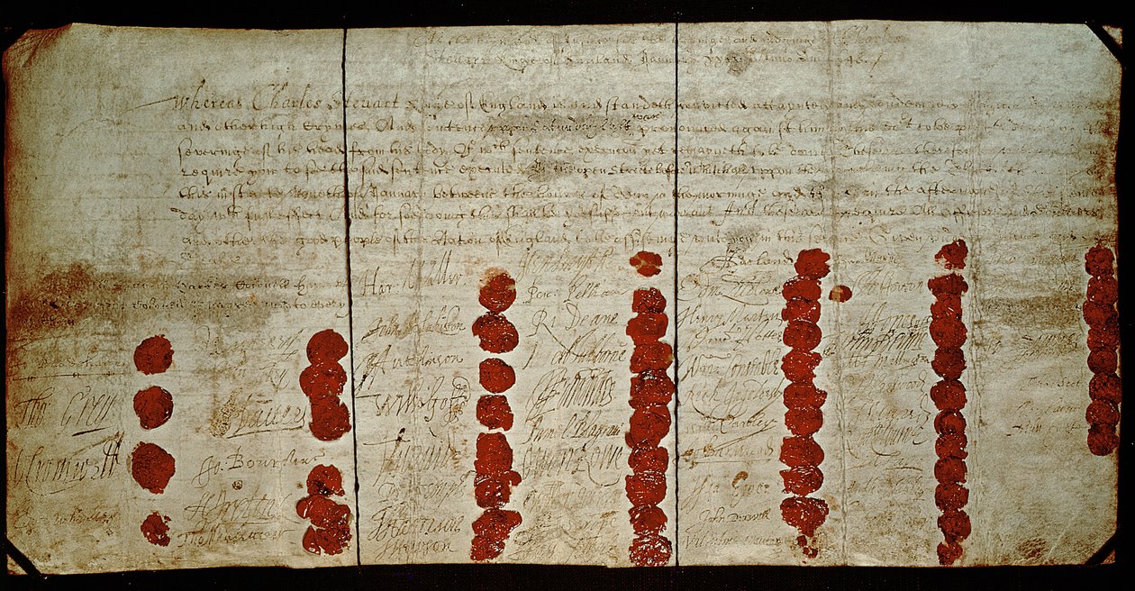 مذكرة وفاة تشارلز الأول (1600-49) 29 يناير 1648 (في الواقع 1649) بواسطة مدرسة اللغة الإنجليزية