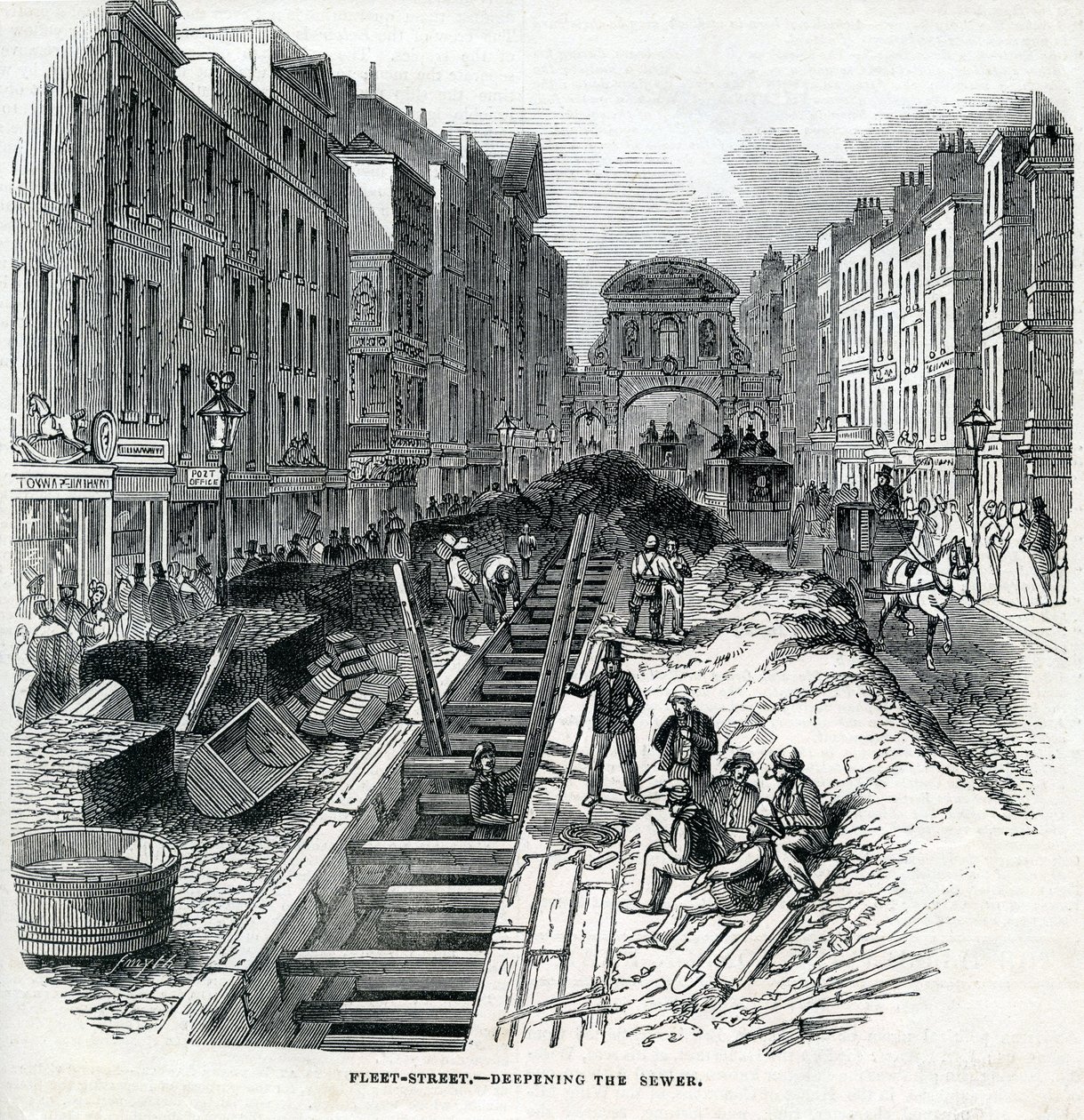 تعميق Fleet Street Sewer ، لندن ، 1845 بواسطة مدرسة اللغة الإنجليزية