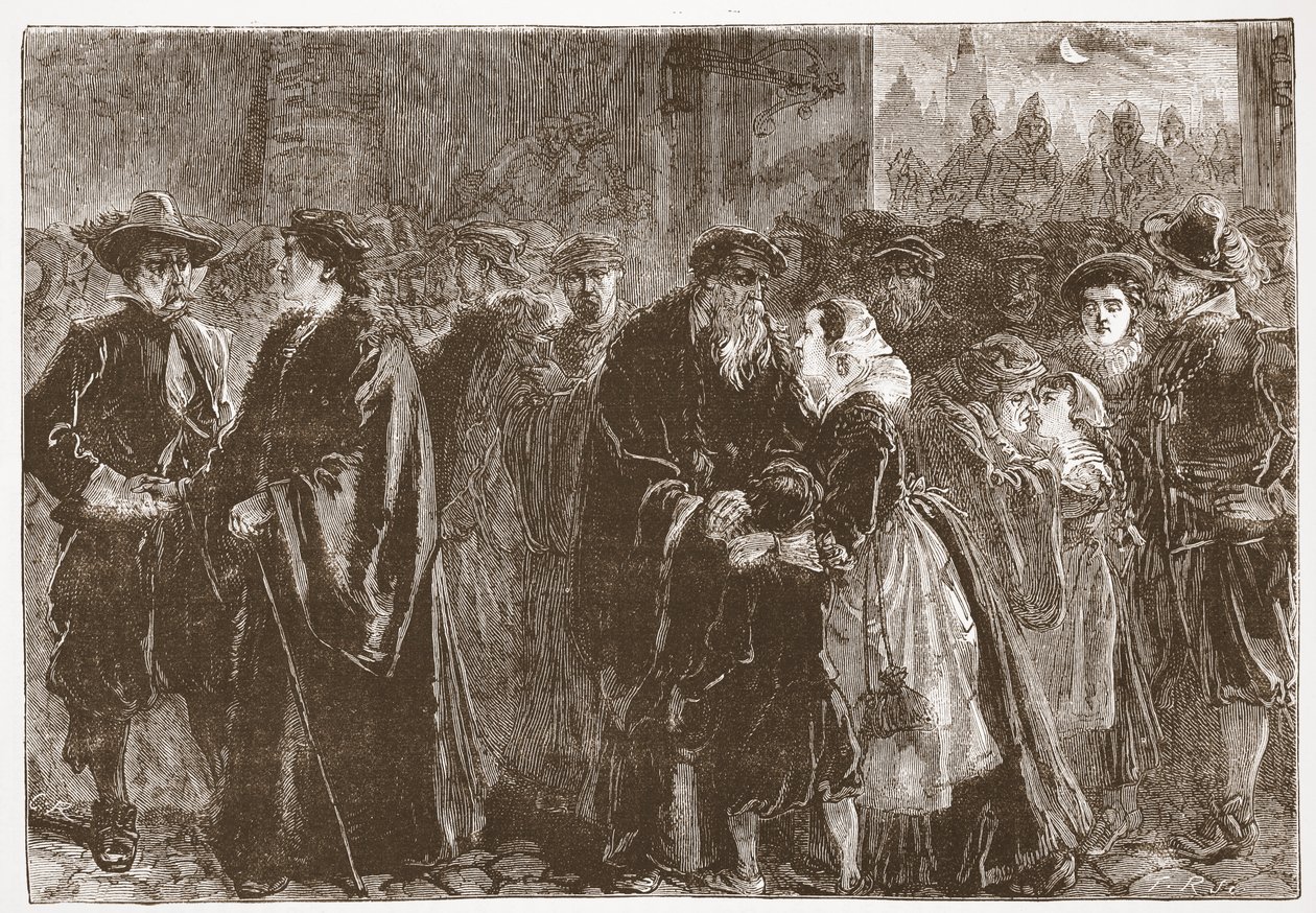 رحيل الوزراء المنفيين من Kuttenberg ، توضيح من تاريخ البروتستانتية بقلم جيمس أيتكين ويلي (1808-1890) ، حانة. 1878 بواسطة مدرسة اللغة الإنجليزية