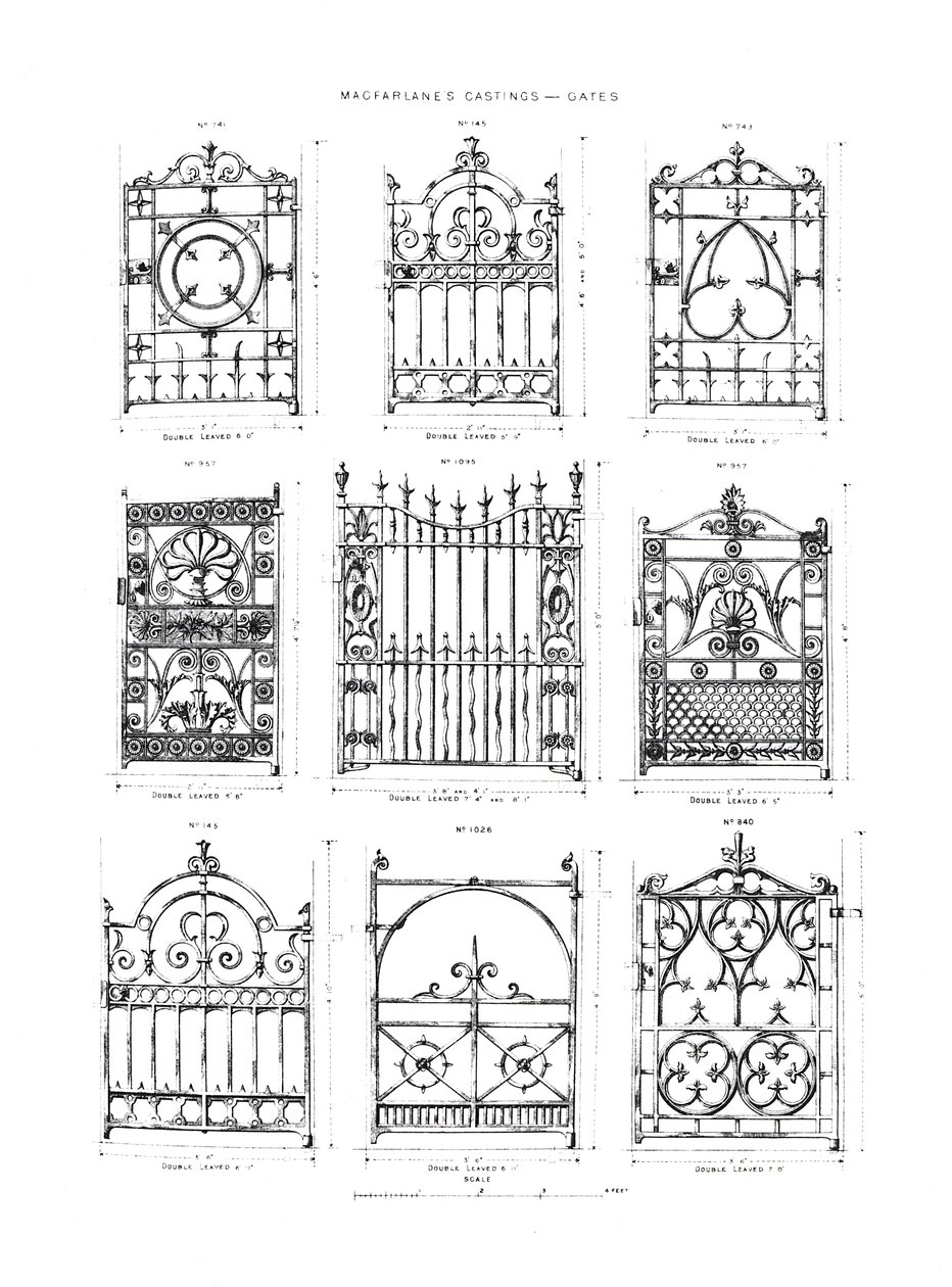 تصميمات للبوابات من حديد الزهر ، من Macfarlanes Castings بواسطة مدرسة اللغة الإنجليزية