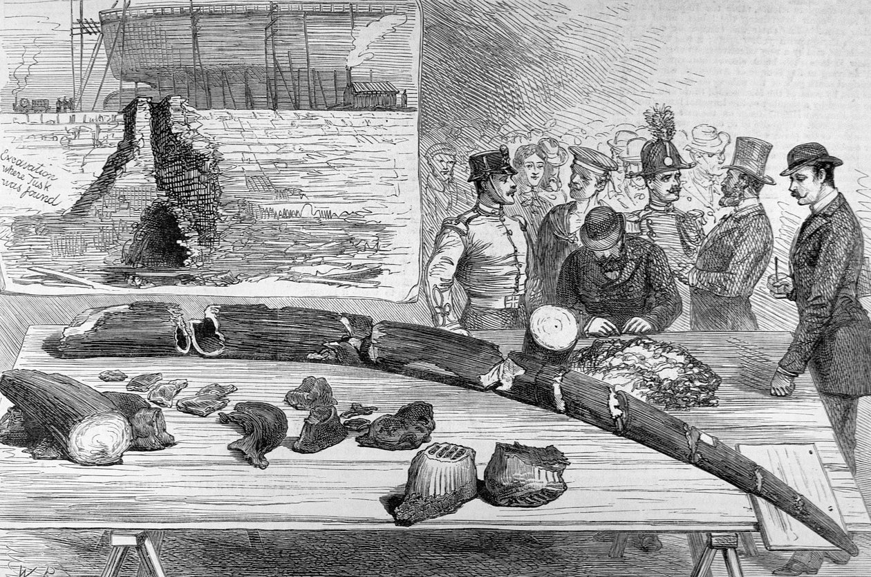 اكتشاف الحفريات المتبقية في ليغورن ، توسكانا ، من أخبار لندن المصورة ، 21 يناير 1882 بواسطة مدرسة اللغة الإنجليزية