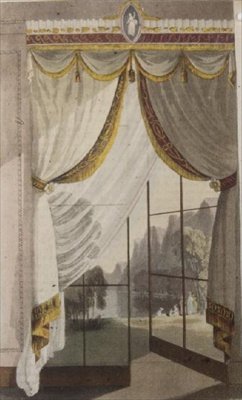 ستارة نافذة غرفة الرسم ، اللوحة 100 من مستودع الفنون في أكرمان ، نُشرت 1809-28 (لون ليثو) بواسطة مدرسة اللغة الإنجليزية
