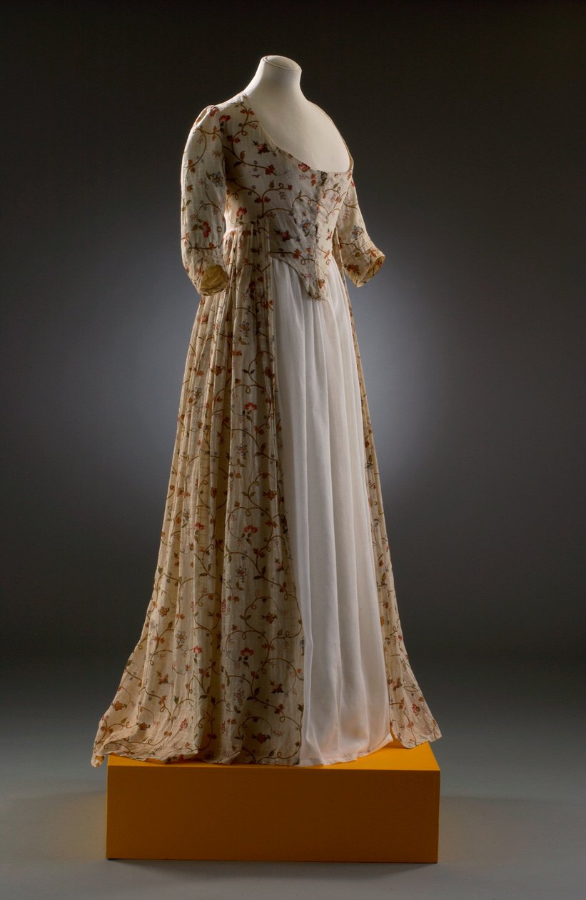 فستان ، 1790s (قطن مطبوع) بواسطة مدرسة اللغة الإنجليزية