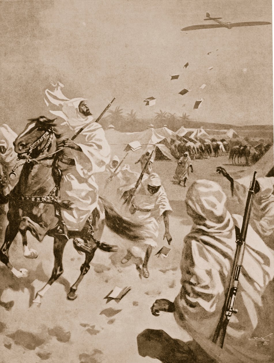 إسقاط كتيبات عن العرب خلال الحرب الإيطالية التركية ، 1911-1912 بواسطة مدرسة اللغة الإنجليزية