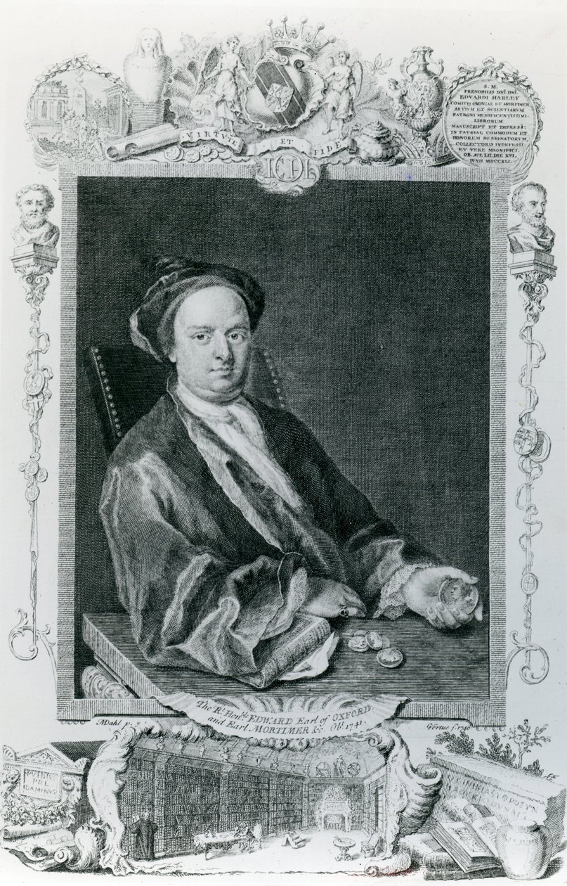 إدوارد هارلي ، إيرل أكسفورد الثاني (1689-1741) بواسطة مدرسة اللغة الإنجليزية