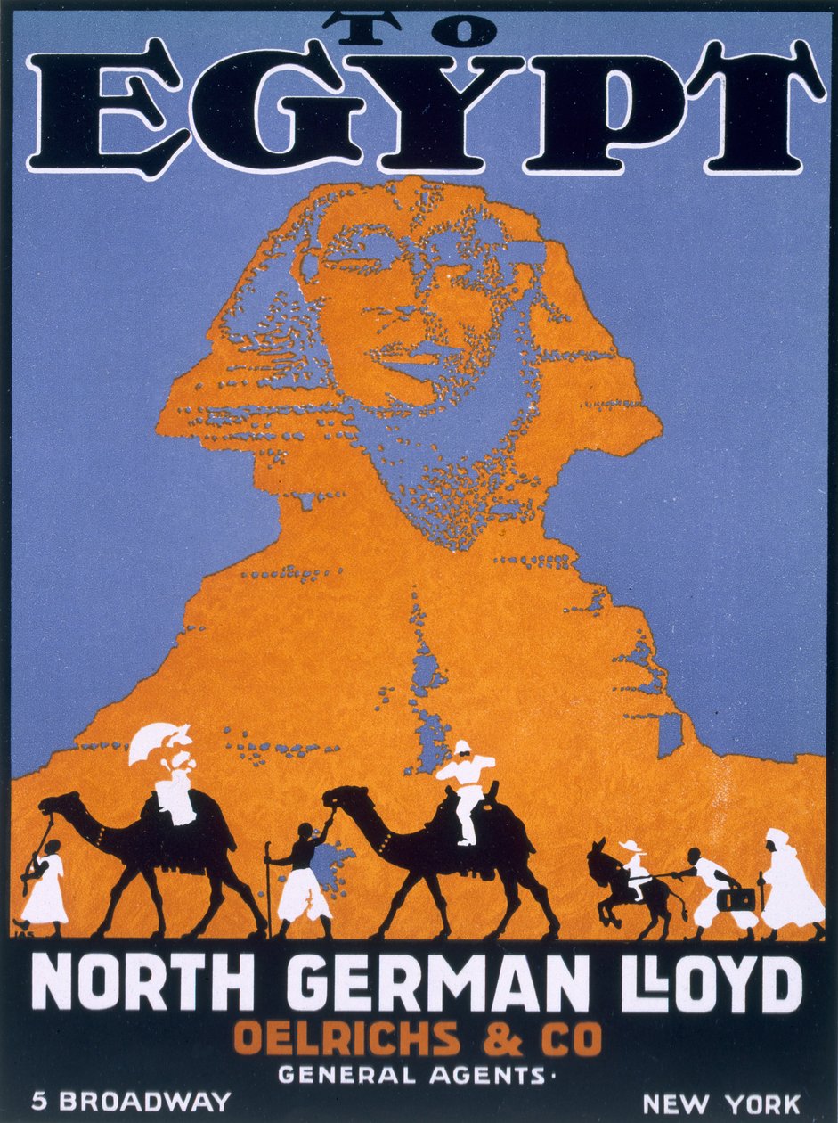 مصر ، ملصق إعلاني Norddeutscher Lloyd بواسطة مدرسة اللغة الإنجليزية