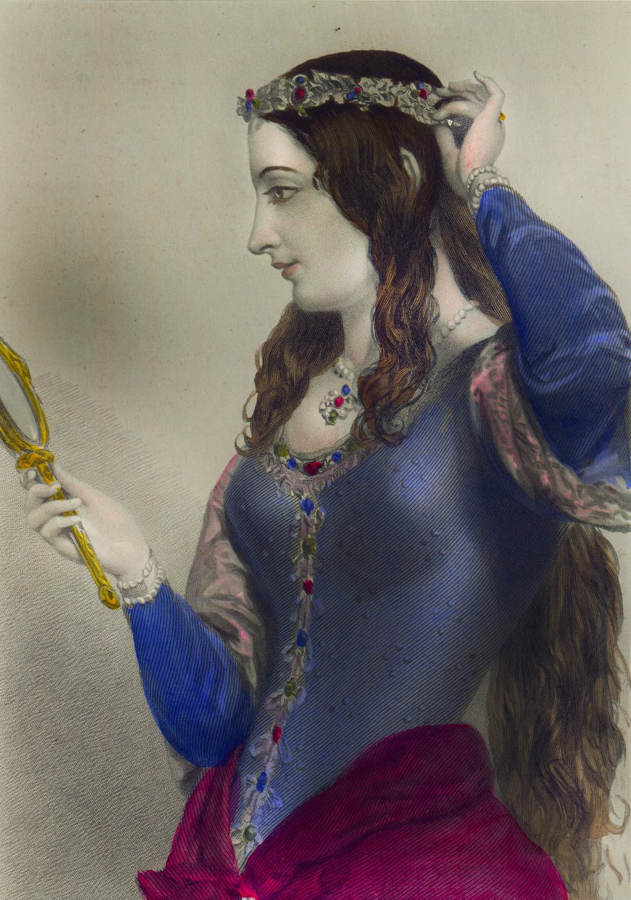 Eleanor of Provence ، Queen Consort of Henry Henry of of England ، طبع بواسطة Henry G. Bohn ، لندن ، 1856 (نقش الألوان) بواسطة مدرسة اللغة الإنجليزية
