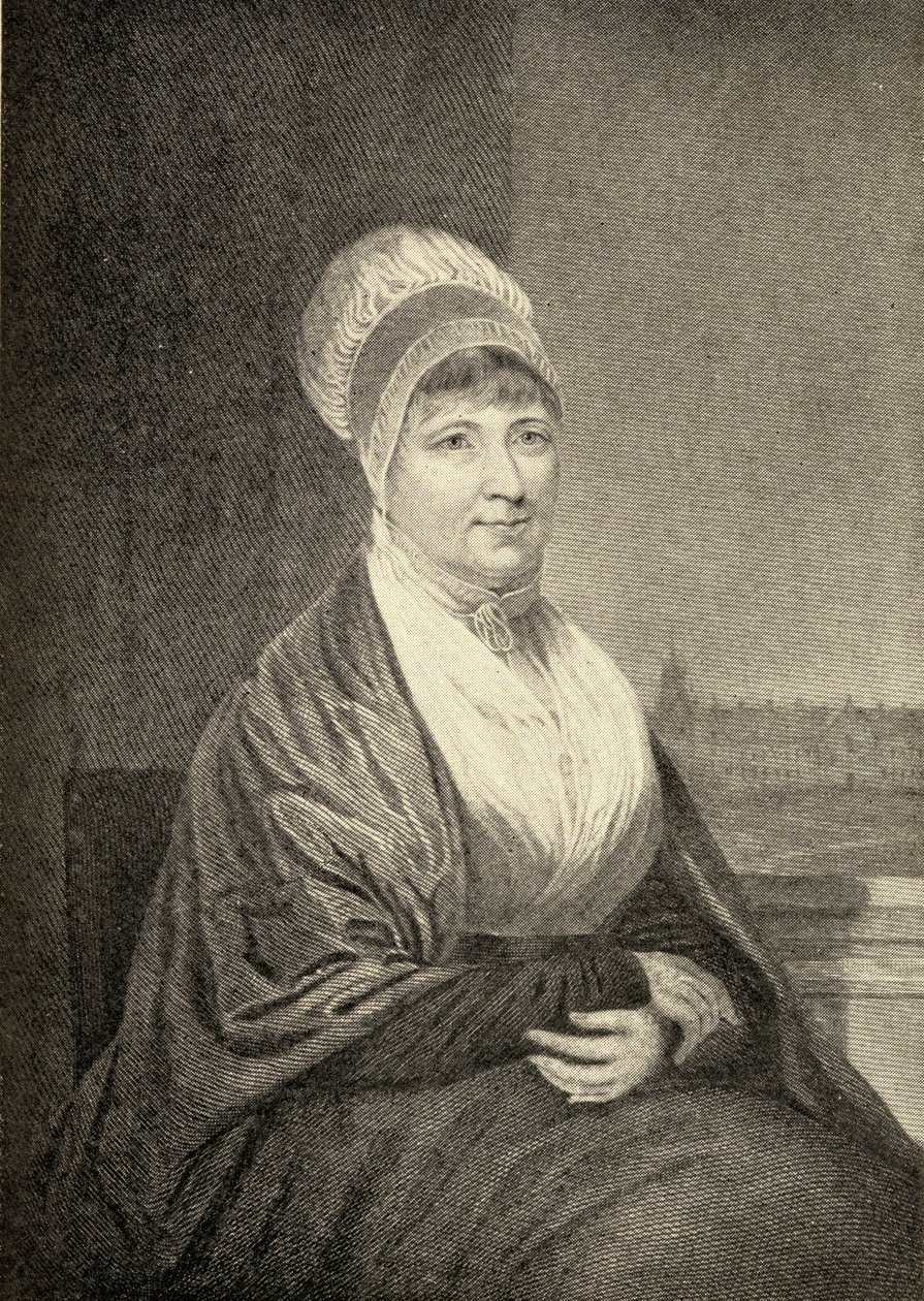 إليزابيث فراي (1780-1845) رسم توضيحي من "الرحلات الصغيرة إلى منازل النساء المشهورات" ، نُشر عام 1897 بواسطة مدرسة اللغة الإنجليزية