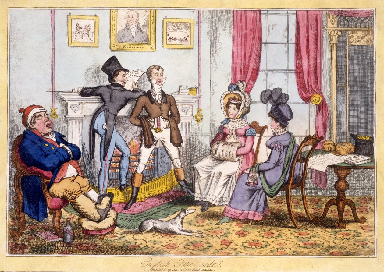 الإنجليزية الموقد ، حانة. J. lePetit ، دبلن ، c.1820 (نقش يدوي) بواسطة مدرسة اللغة الإنجليزية