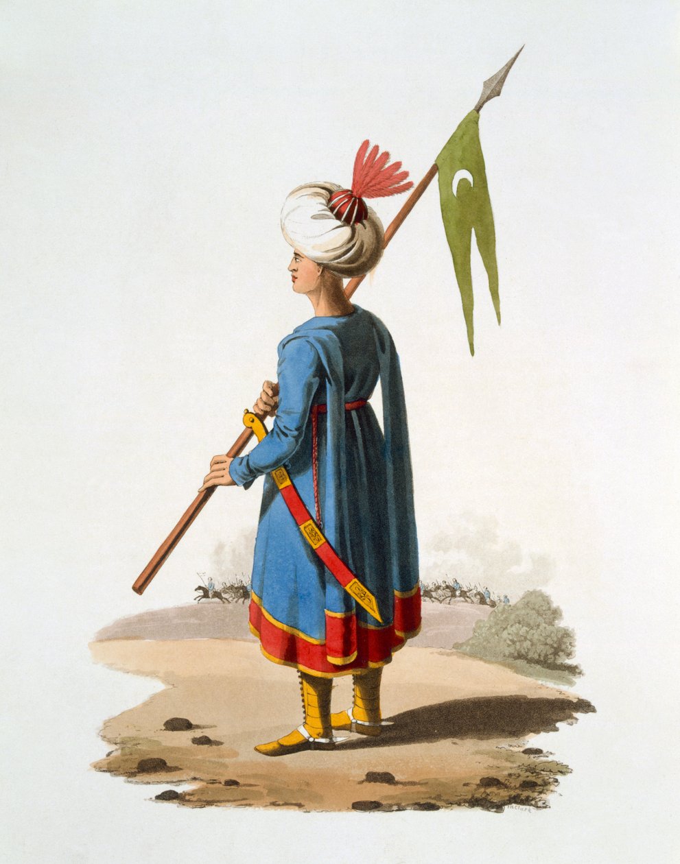 حامل الراية من Spahis ، 1818 (لون مائي) بواسطة مدرسة اللغة الإنجليزية
