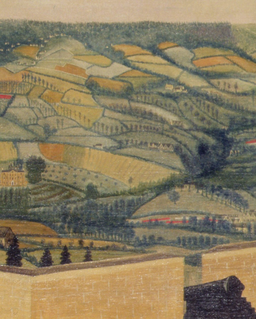 منظر طبيعي ممتد من حصن رودبورو ، حوالي عام 1764 (زيت على قماش) (تفاصيل 65821) بواسطة مدرسة اللغة الإنجليزية