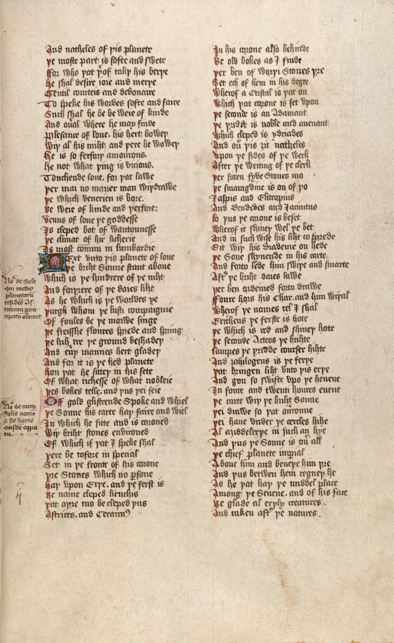 F151r من Ms New Coll 266 ، De confessio amantis بواسطة John Gower (قلم وحبر على رق) بواسطة مدرسة اللغة الإنجليزية