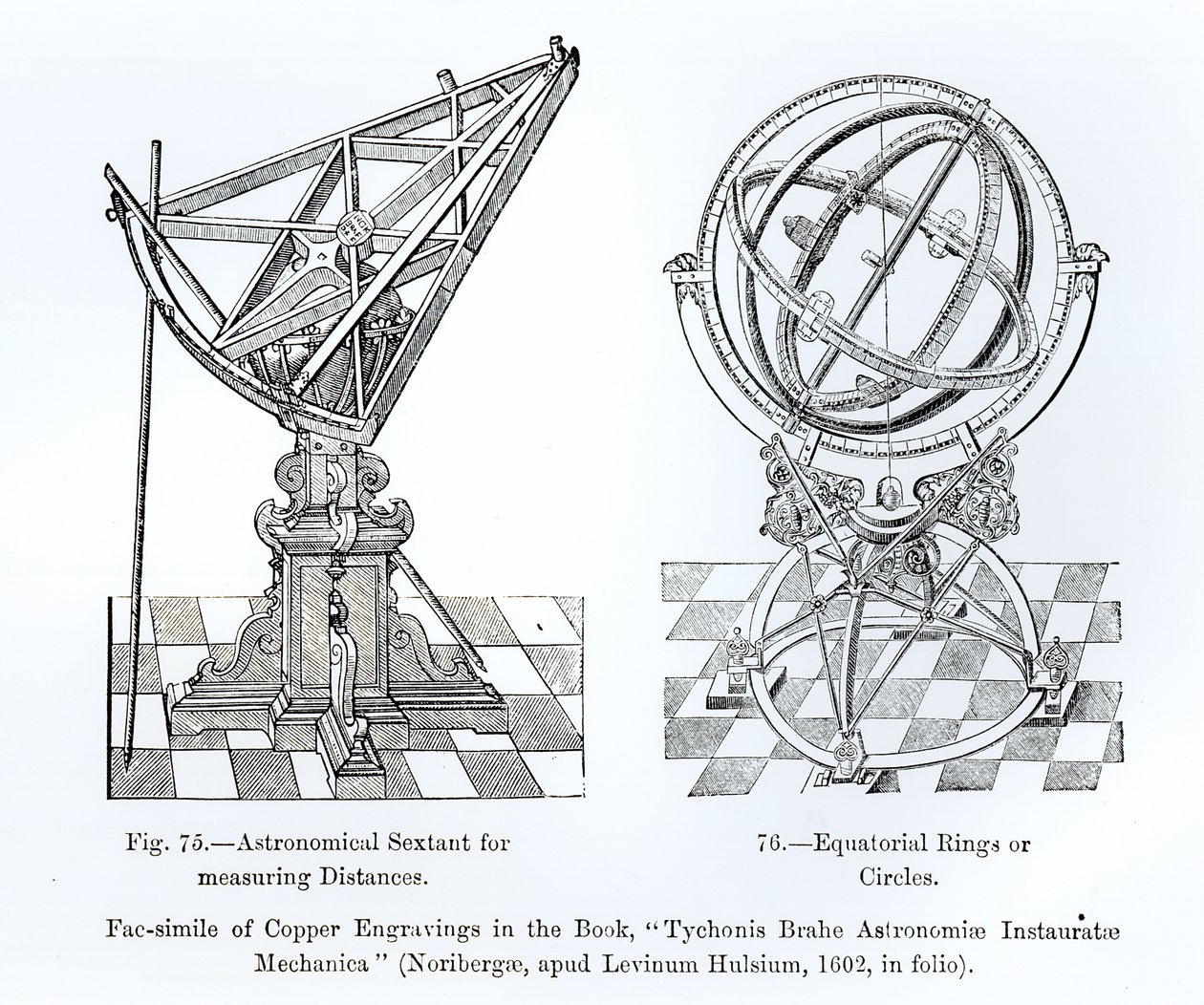 الفاكس للنقوش النحاسية من Tychonis Brahe Astronomiae Instauratae Mechanica ، 1602 بواسطة مدرسة اللغة الإنجليزية