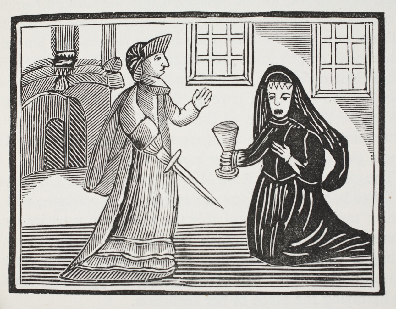 Fair Rosamond تسمم من قبل الملكة إليانور ، توضيح من كتب الفصل الثاني عشر من قبل جون أشتون ، حانة. 1882 بواسطة مدرسة اللغة الإنجليزية